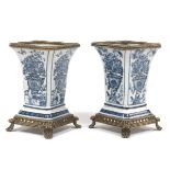 Pair of Blue and White Vases