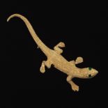 Gold and Emerald Lizard Pin/Brooch