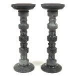 Pair of Grey Stone Pedestals