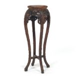 Asian Carved Wood Pedestal