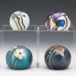 Four Orient and Flume Floral Paperweights