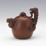 Copper Brown Ceramic Dragon Teapot by Jiang Jian Ping, in Presentation Box