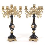 Pair of Limoges Porcelain Candelabra