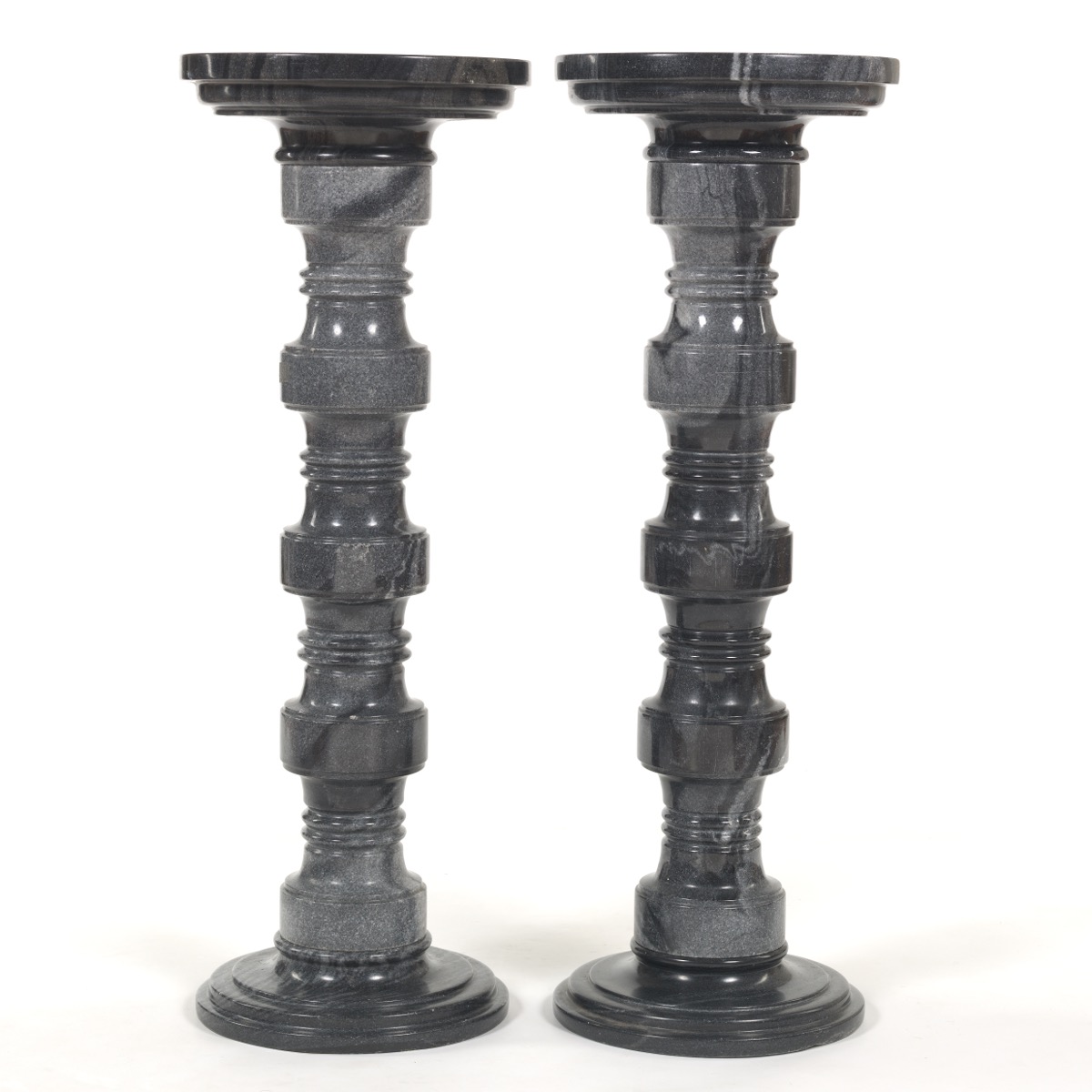 Pair of Grey Stone Pedestals - Image 4 of 7