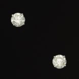 Pair of Round Diamond Stud Earrings