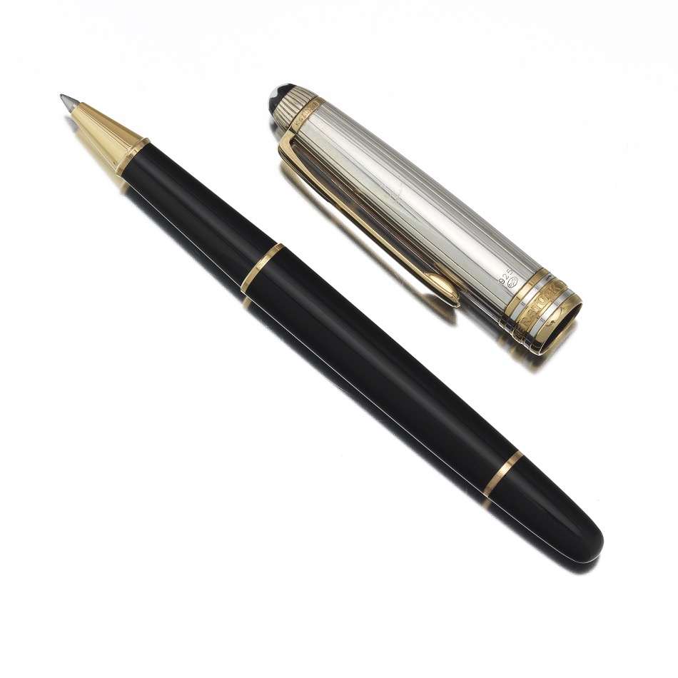 Montblanc Meisterstuck Sterling Silver Vermeil Cap Ball Pen, Original Box and Papers - Image 6 of 6