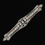 Art Deco Platinum and Diamond Bar Pin/Brooch