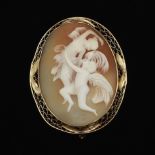 Ladies' Vintage Gold and Carved Cameo "Cupid and Psyche" Pin/Brooch