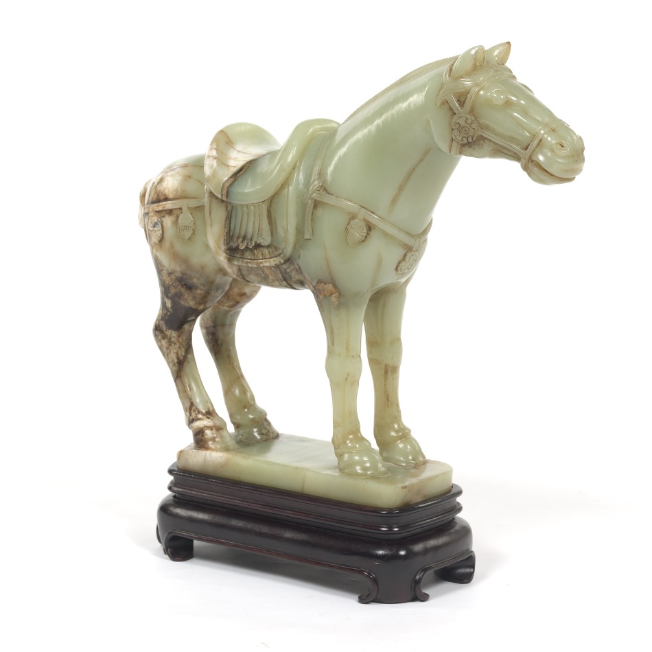 Tang Style Nephrite Jade Horse, Qing