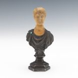 18th Century Continental Carved Hardstone and Silvered Bronze Bust or Seal of the Byzantine Emperor