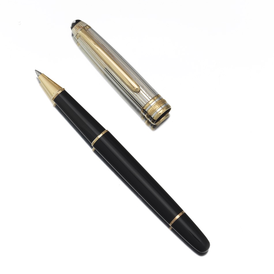 Montblanc Meisterstuck Sterling Silver Vermeil Cap Ball Pen, Original Box and Papers - Image 3 of 6