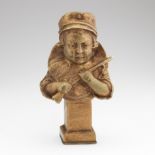 Early 20th Century d'Ore Bronze Personal Seal of a Child Holding a Rifle by Dambroise