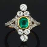 Austro-Hungarian Emerald and Diamond Ring, ca. 1920
