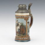 Mettlach Barmaid Stein, dated 1896