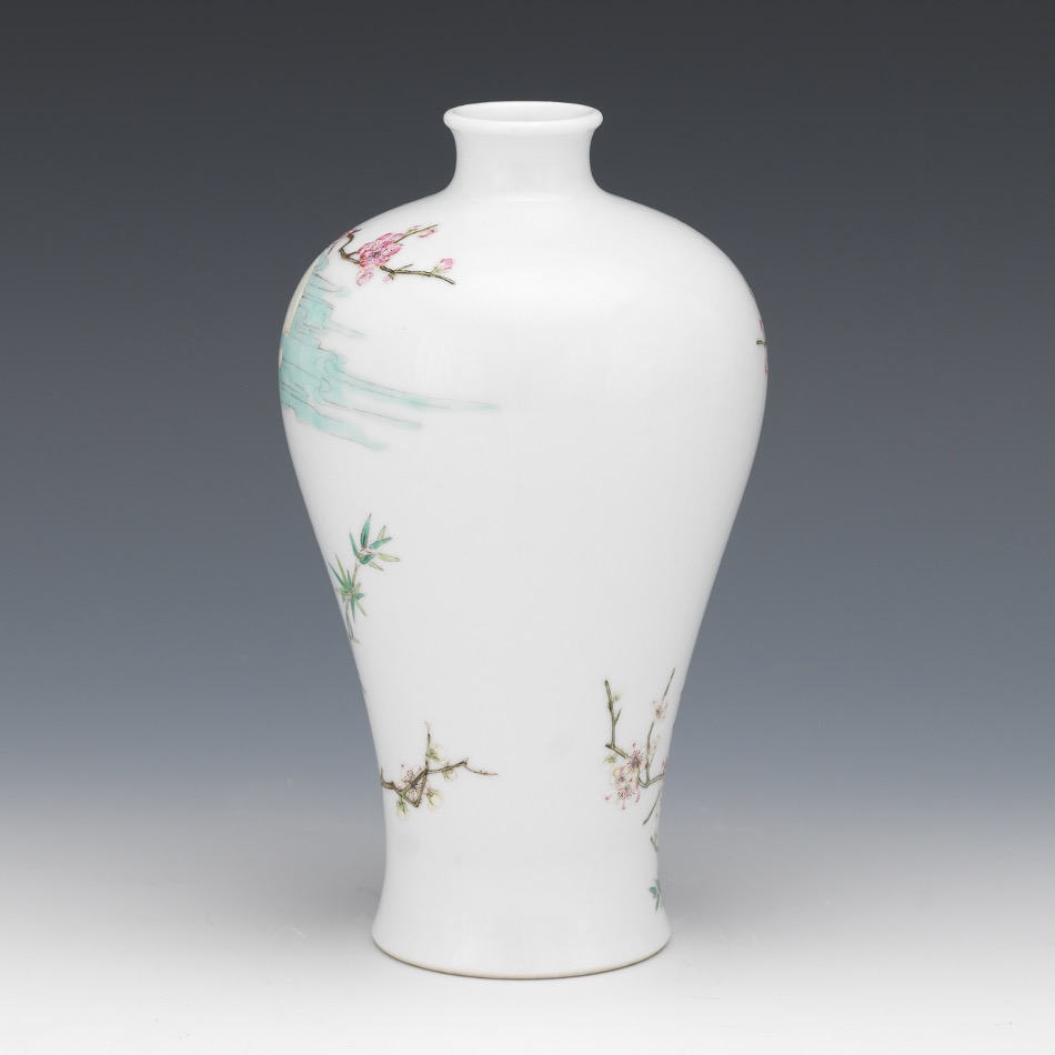 Chinese Porcelain Meiping Enameled Vase, Apocryphal Qianlong Marks - Image 3 of 7