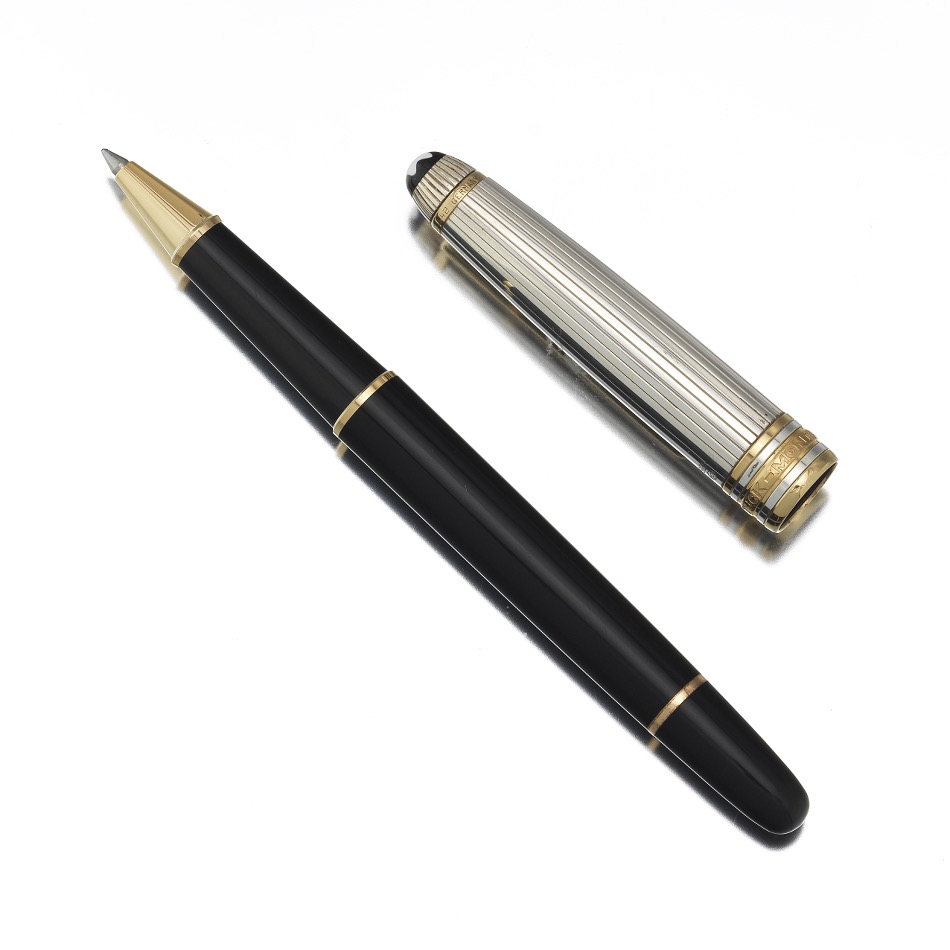 Montblanc Meisterstuck Sterling Silver Vermeil Cap Ball Pen, Original Box and Papers - Image 5 of 6