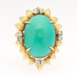 Ladies' Darrah Cooper Gold, Turquoise and Diamond Floral Ring