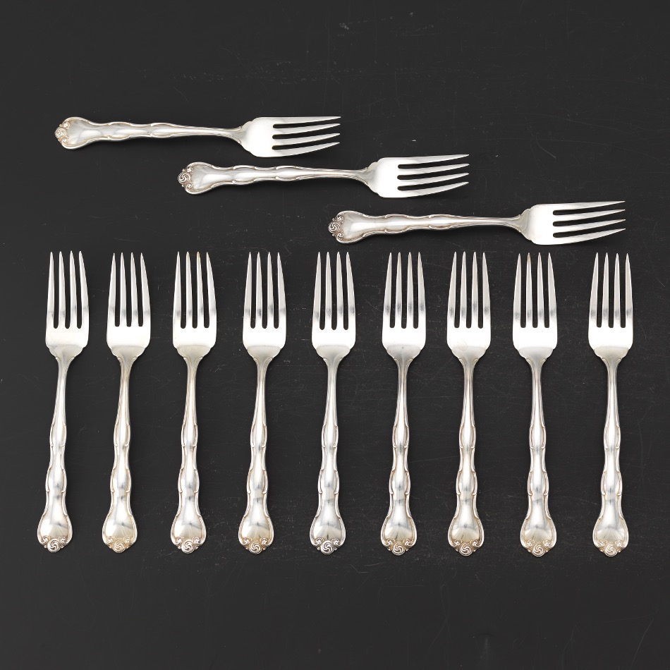 Gorham Sterling Silver Dinner Service for Twelve, "Rondo" Pattern - Image 4 of 7
