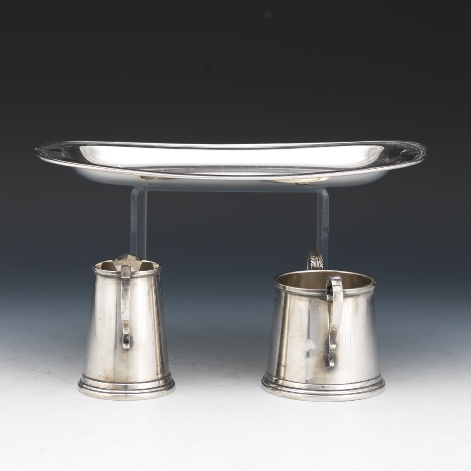 Wallace Sterling Tray and Revere Sterling Creamer and Sugar Bowl - Image 4 of 7