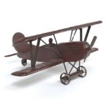 Carved Wooden Airplane