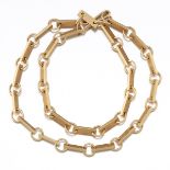 Gold 'JB' Handmade Heavy Bar and Circle Fashion Necklace