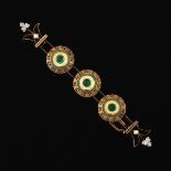 Victorian Gold, Enamel and Emerald Bar Pin