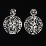 Pair of 18k White Gold Earrings with Diamonds