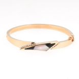 Ladies' Rose Gold, Mother-of-Pearl, Black Onyx and Diamond Bangle