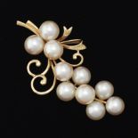 Mikimoto Gold and Pearl Floral Bouquet Pin/Brooch
