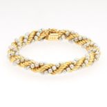 Ladies' Italian Gold and Seed Pearl Twisted Rope Bracelet