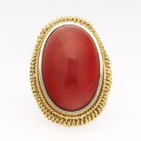 Ladies' Gold and Coral Oversized Fashion Ring