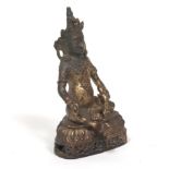 Tibetan Patinated Gilt Bronze Buddha Shakyamuni