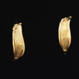 Ladies' Italain Gold Pair of Organic Form Earrings