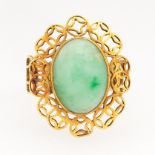 Ladies' Chinese Gold and Green Jade 'Fortune Coins' Fashion Ring