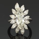 Marquis Diamond Flower Ring