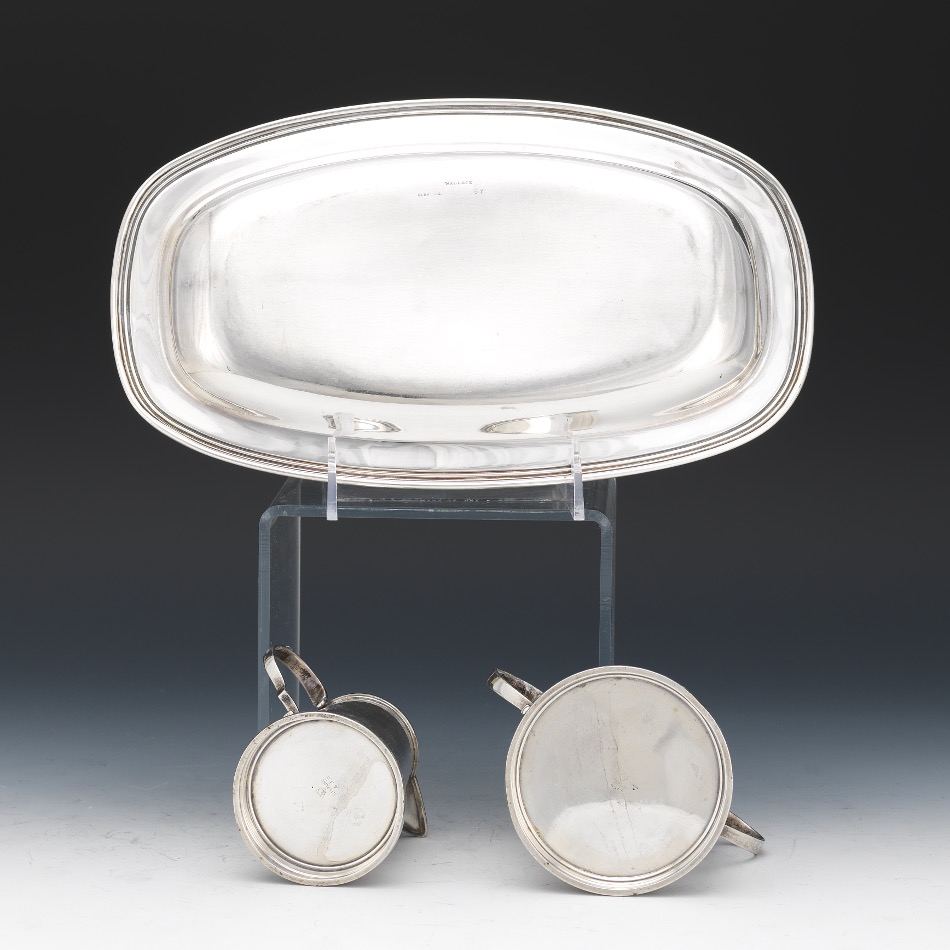 Wallace Sterling Tray and Revere Sterling Creamer and Sugar Bowl - Image 7 of 7