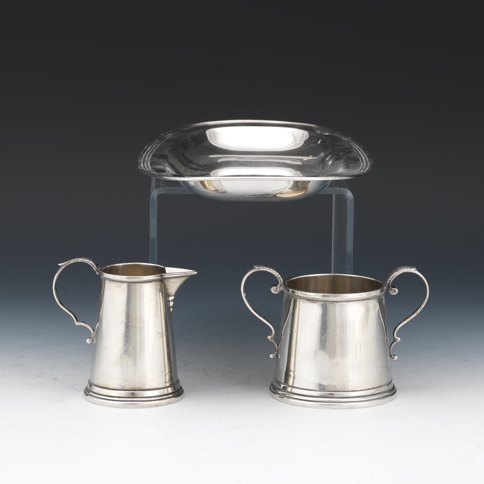 Wallace Sterling Tray and Revere Sterling Creamer and Sugar Bowl - Image 5 of 7