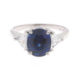 Natural No Heat Sapphire and Diamond Ring, AGL Report