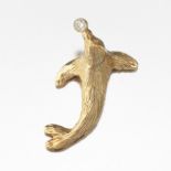 Playful Seal Gold and Moissanite 3D Table Ornament