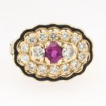 Ladies' Gold, Diamond and Ruby Ring