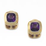 Ladies' Gold and Amethyst Earrings