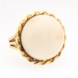 Ladies' Gold and Angel Skin Coral Fashion Ring