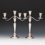 A Pair of Sterling Silver Convertible Candelabra by Alvin