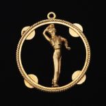 Gold Flamenco Dancer Pendant