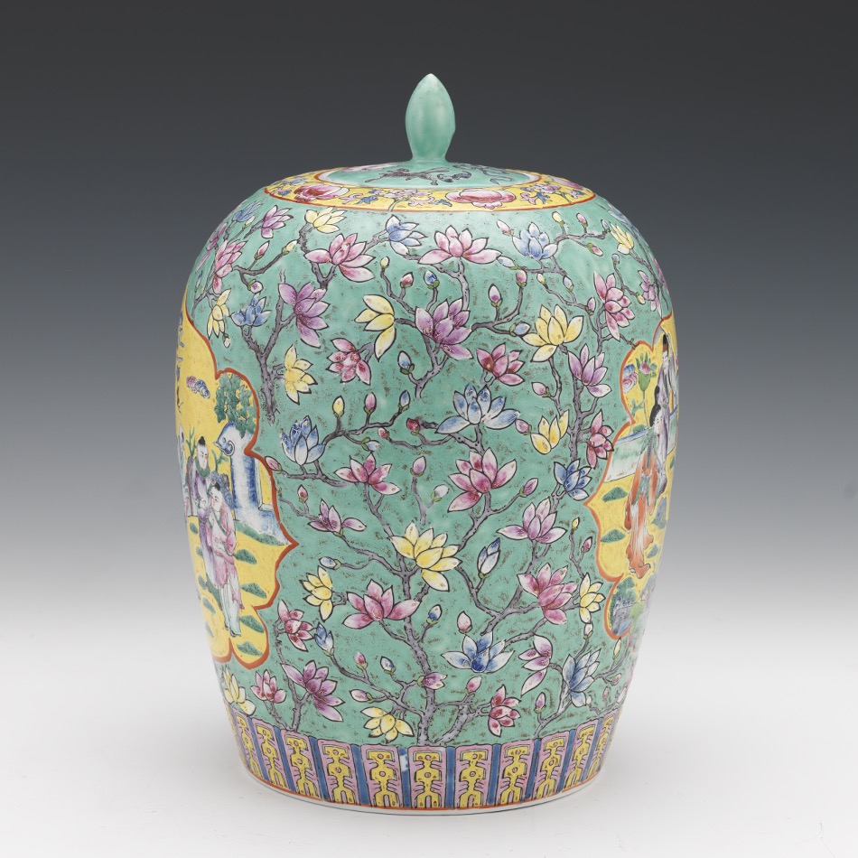 Polychromed and Enameled Chinese Ginger Jar - Image 5 of 7