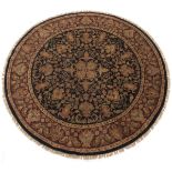 Fine Hand-Knotted Tabriz Round Carpet