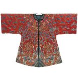 Chinese Embroidered Silk Dragon Robe