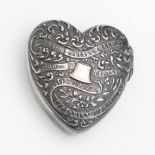 Antique Unique Sterling Silver Gold Washed Commemorative Heart Box, 200th Performance of "The Heart