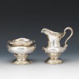 Dominick & Haff for W.W. Wattles & Sons Sterling Siver Baroque Style Creamer and Sugar Bowl