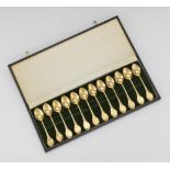 Vermeil Gold on Sterling Silver "The Twelve Days of Christmas" Spoons, in Presentation Box